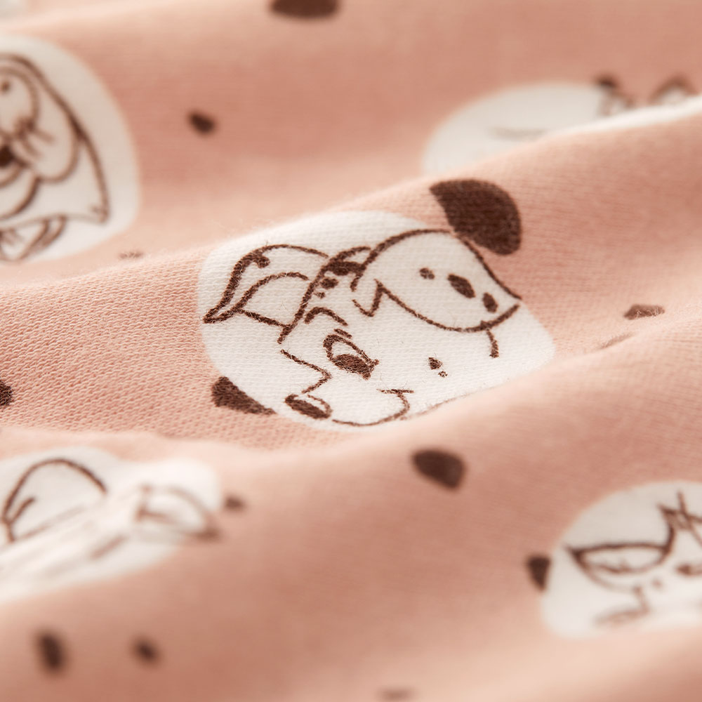 新生兒 迪士尼Q彈棉質長袖包屁衣-點點貓狗 新生兒 迪士尼Q彈棉質長袖包屁衣-點點貓狗