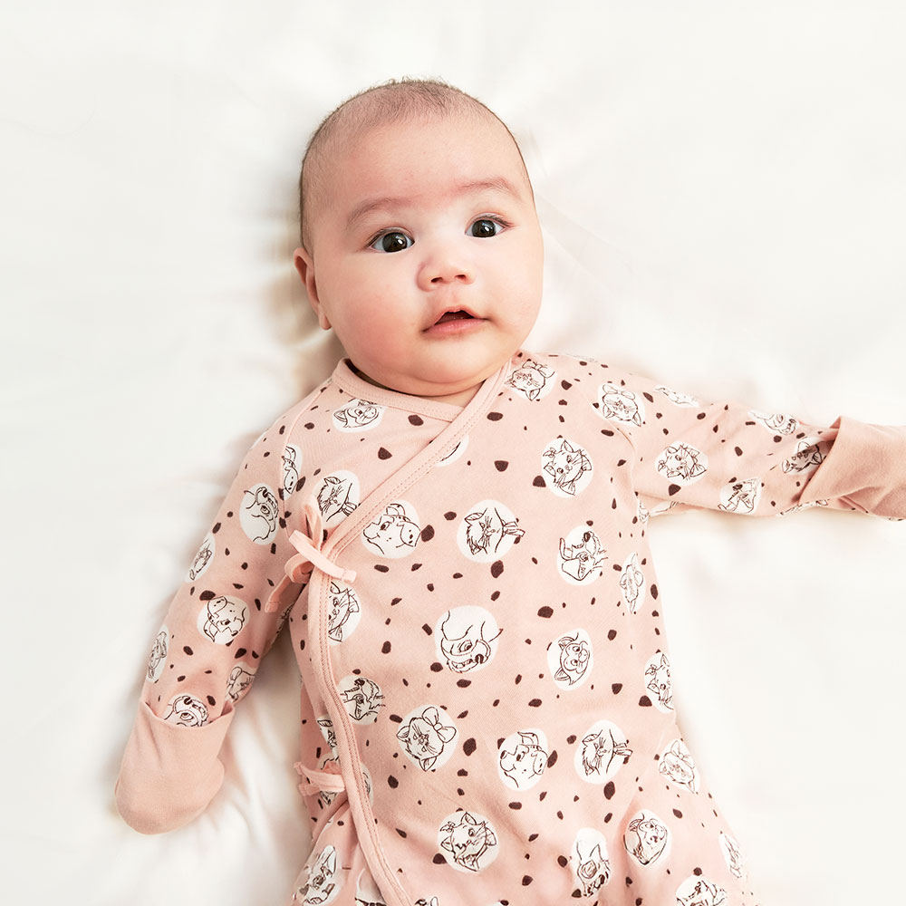 新生兒 迪士尼Q彈棉質蝴蝶衣-點點貓狗