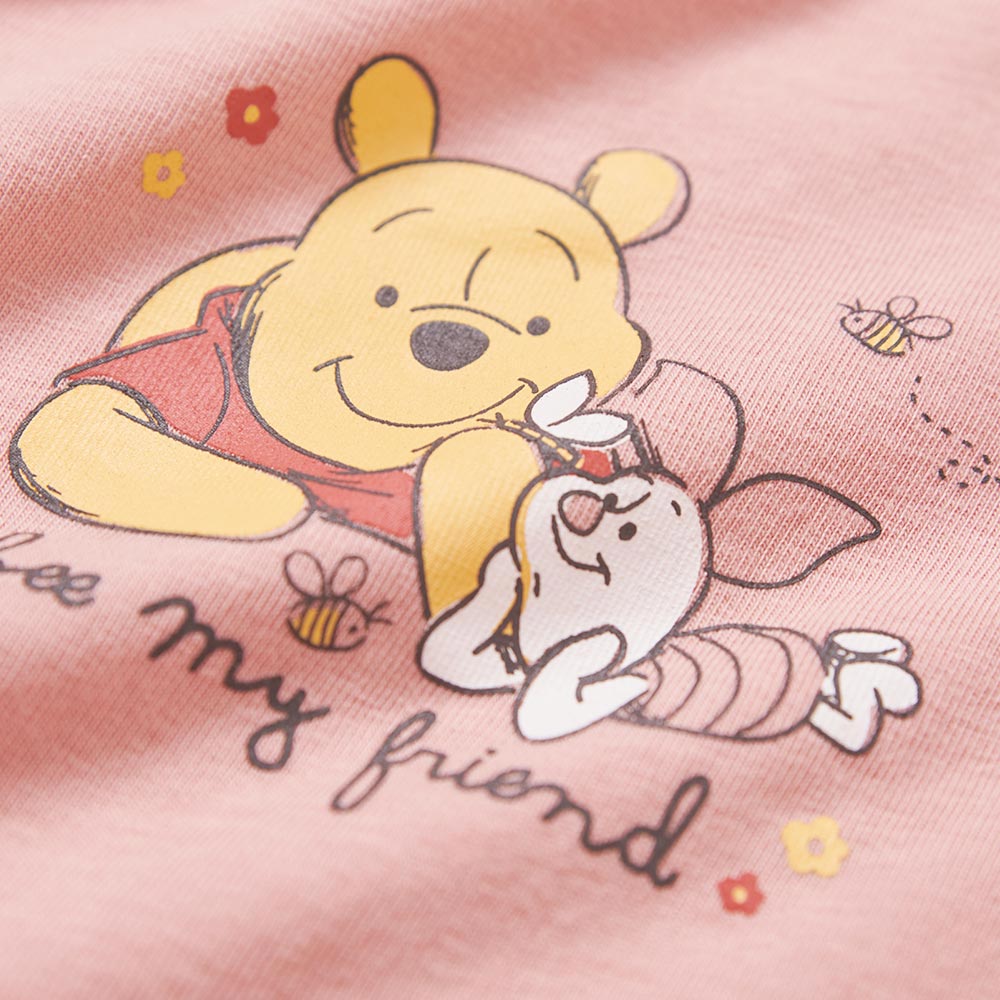 新生兒 迪士尼蓄熱保溫長袖包屁衣-維尼與小豬