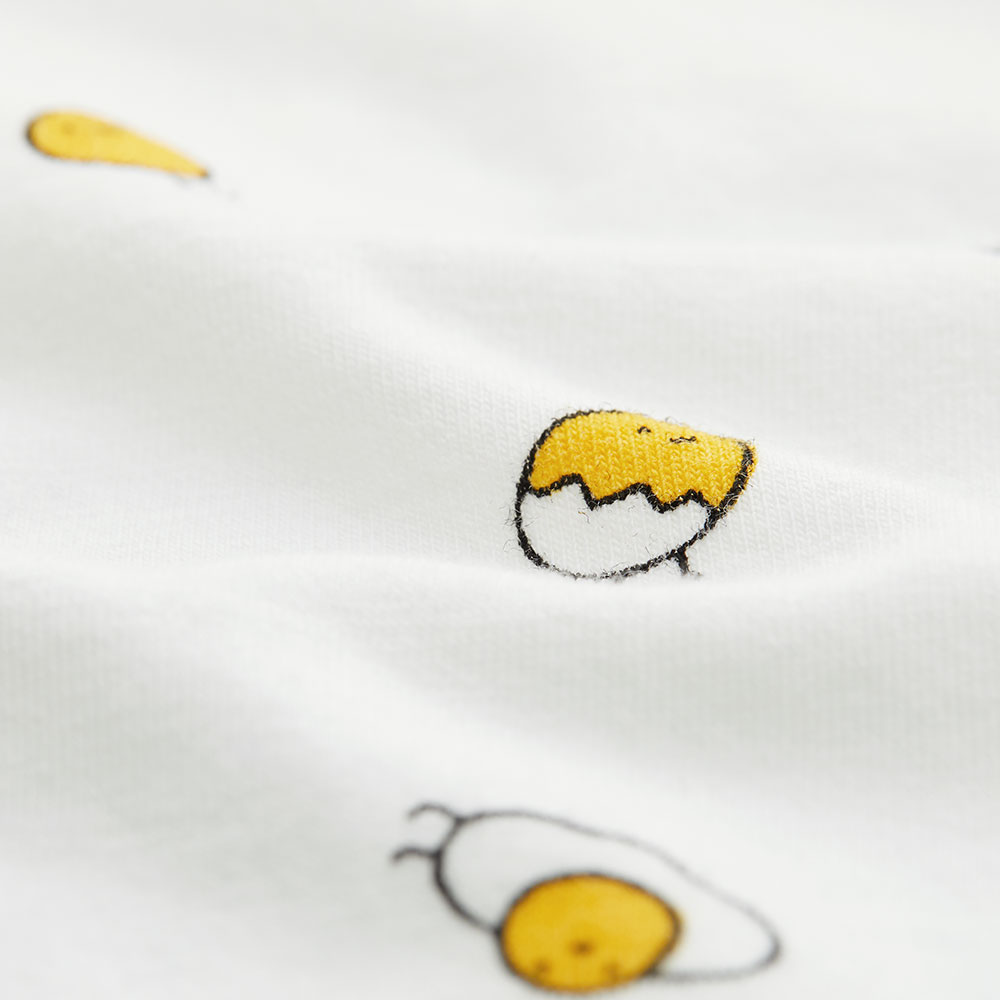 新生兒 短袖連身包屁衣-蛋黃