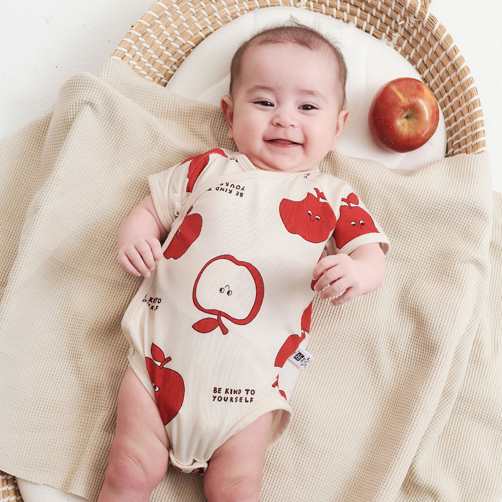 新生兒 Q彈棉質包屁衣-蘋果 新生兒 Q彈棉質包屁衣-蘋果