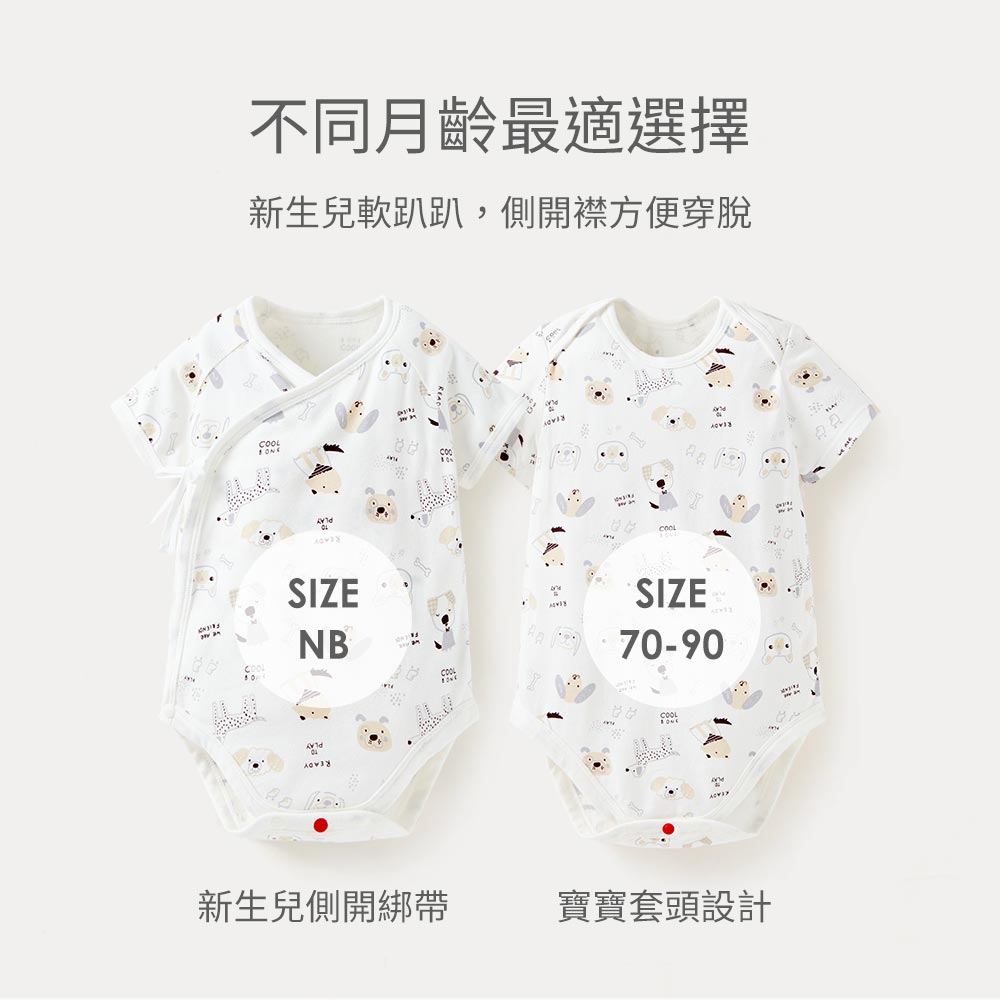 新生兒 Q彈棉質包屁衣-狗狗
