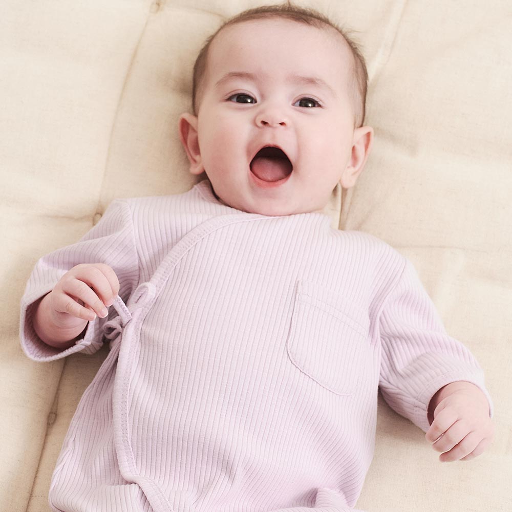 新生兒 坑條短袖連身包屁衣 新生兒 坑條短袖連身包屁衣