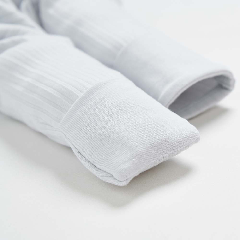 新生兒 百褶羅紋雙拉鍊長袖連身衣(附帽子)