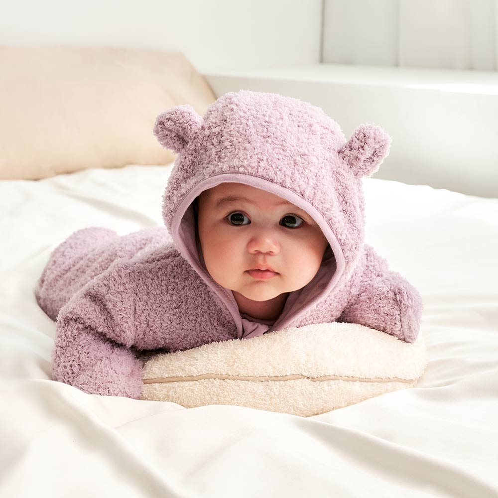 新生兒 造型絨毛拉鍊長袖連身衣