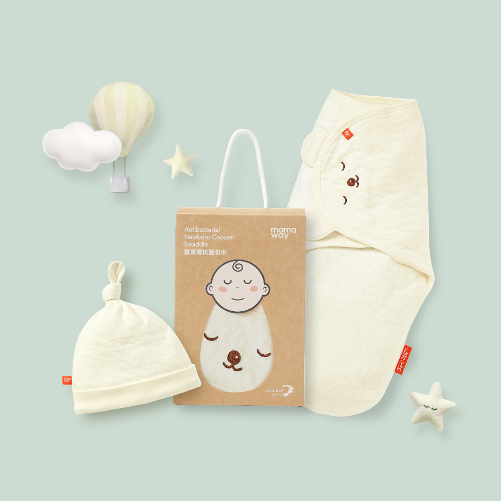 睡睡熊蠶寶寶抗菌包巾禮盒組 