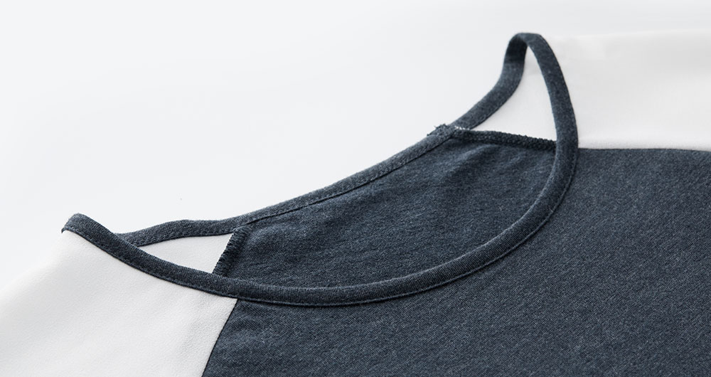 異材質色塊剪接孕哺上衣 