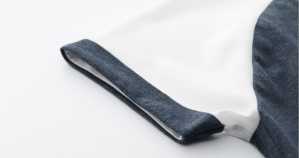 異材質色塊剪接孕哺上衣 