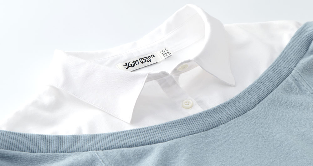 翻領拼接孕哺上衣