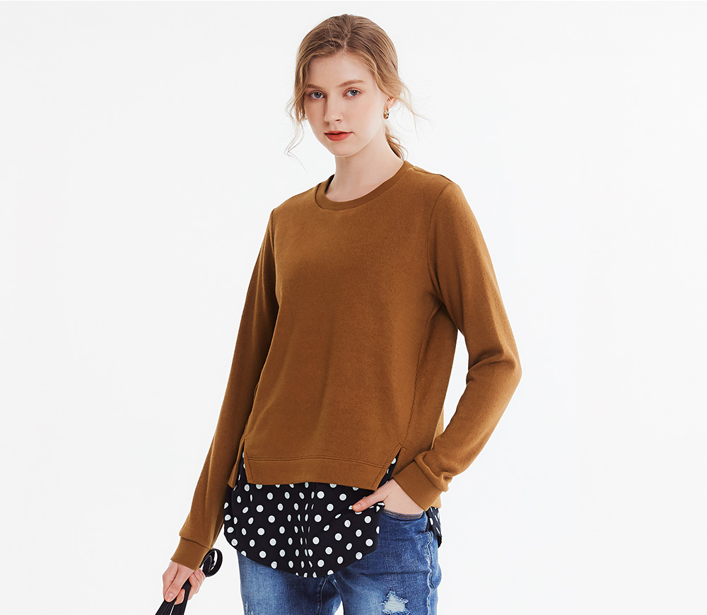 仿針織雙層孕哺上衣衫