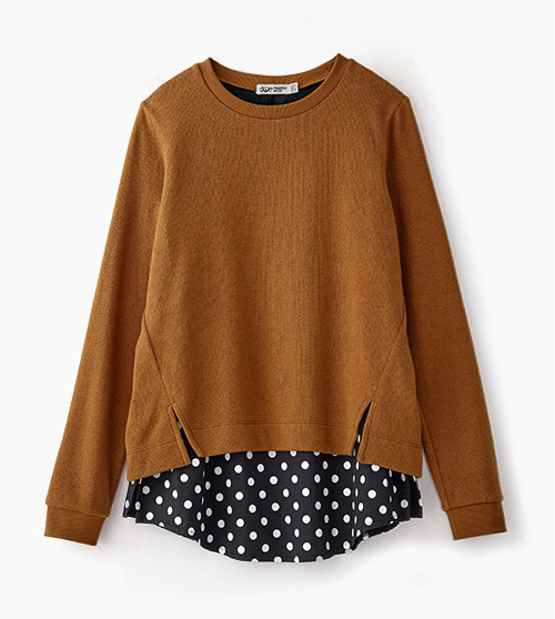 仿針織雙層孕哺上衣衫