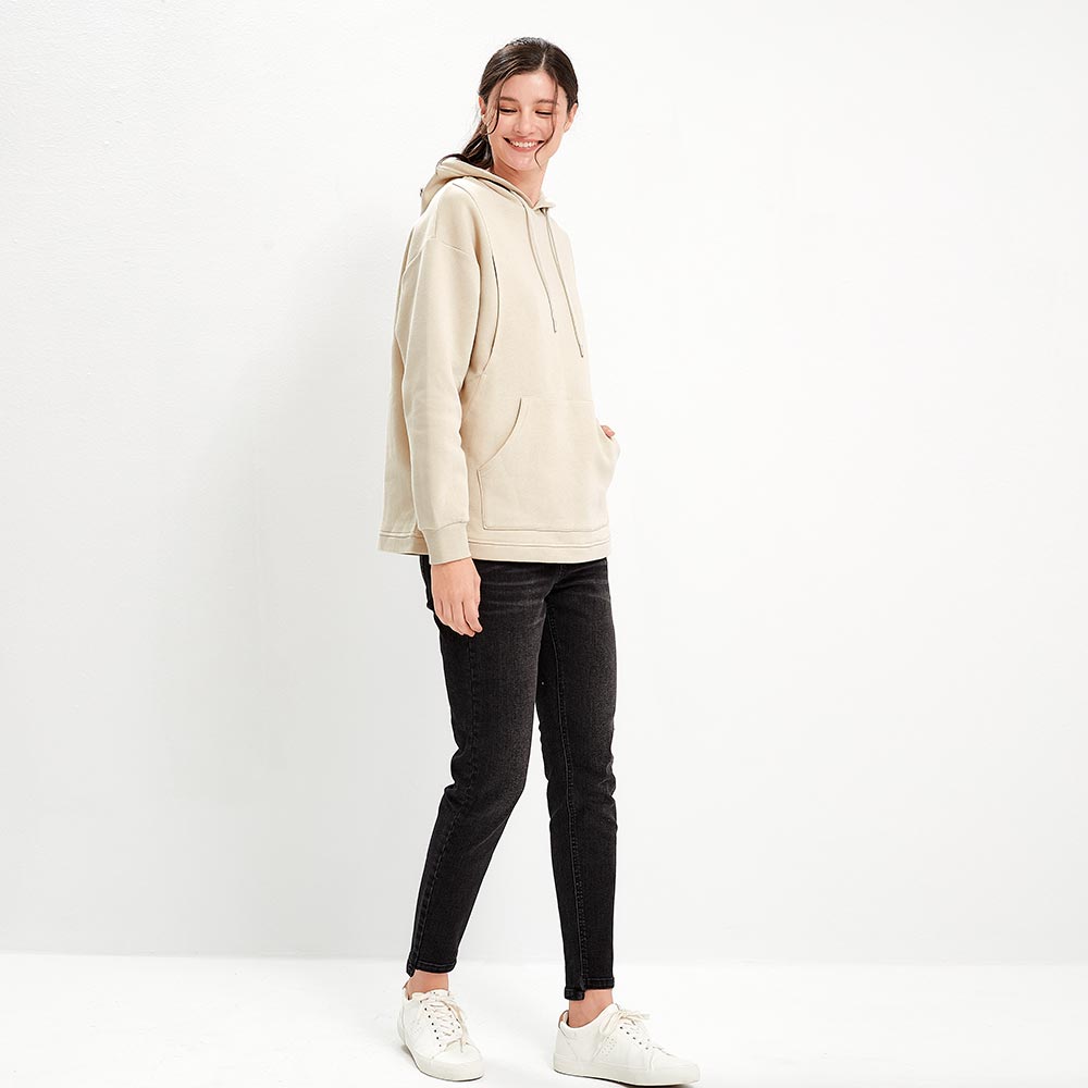 連帽刷毛寬鬆孕哺上衣 連帽刷毛寬鬆孕哺上衣