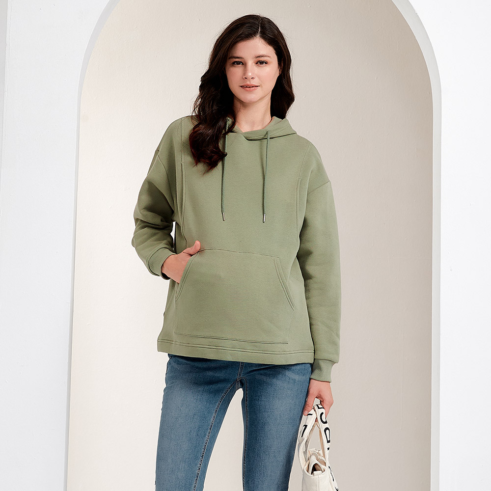 連帽刷毛寬鬆孕哺上衣 連帽刷毛寬鬆孕哺上衣