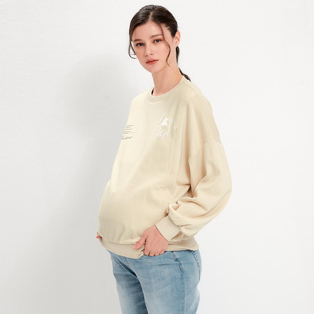 迪士尼維尼寬版泡泡袖孕哺上衣