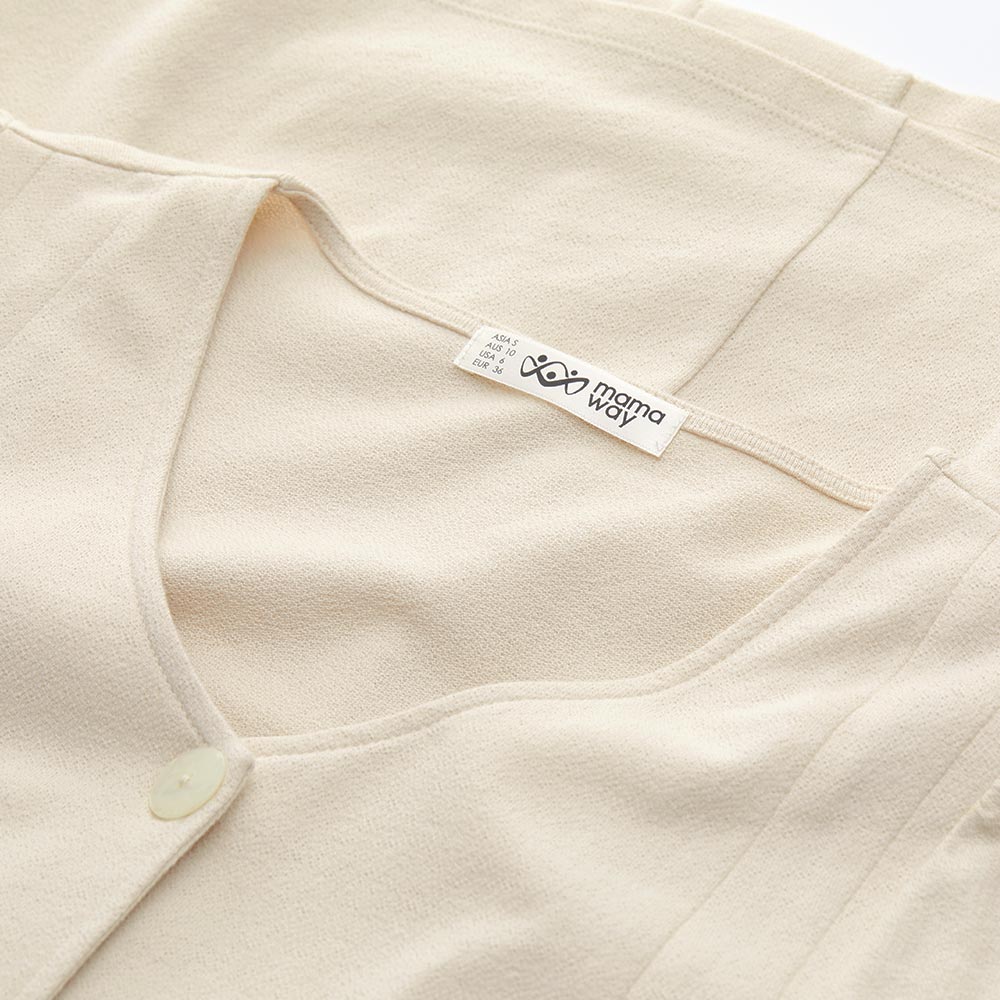 V領排釦打摺孕哺上衣 V領排釦打摺孕哺上衣