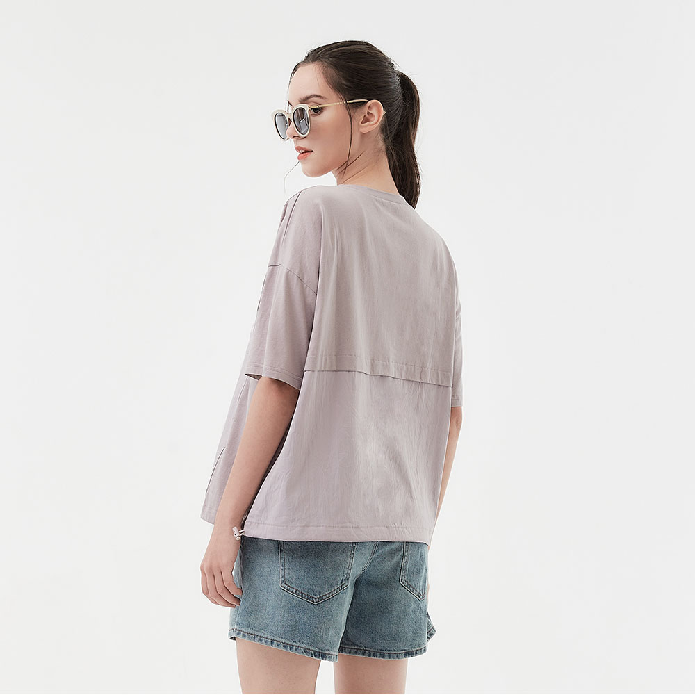 異材質拼接口袋上衣