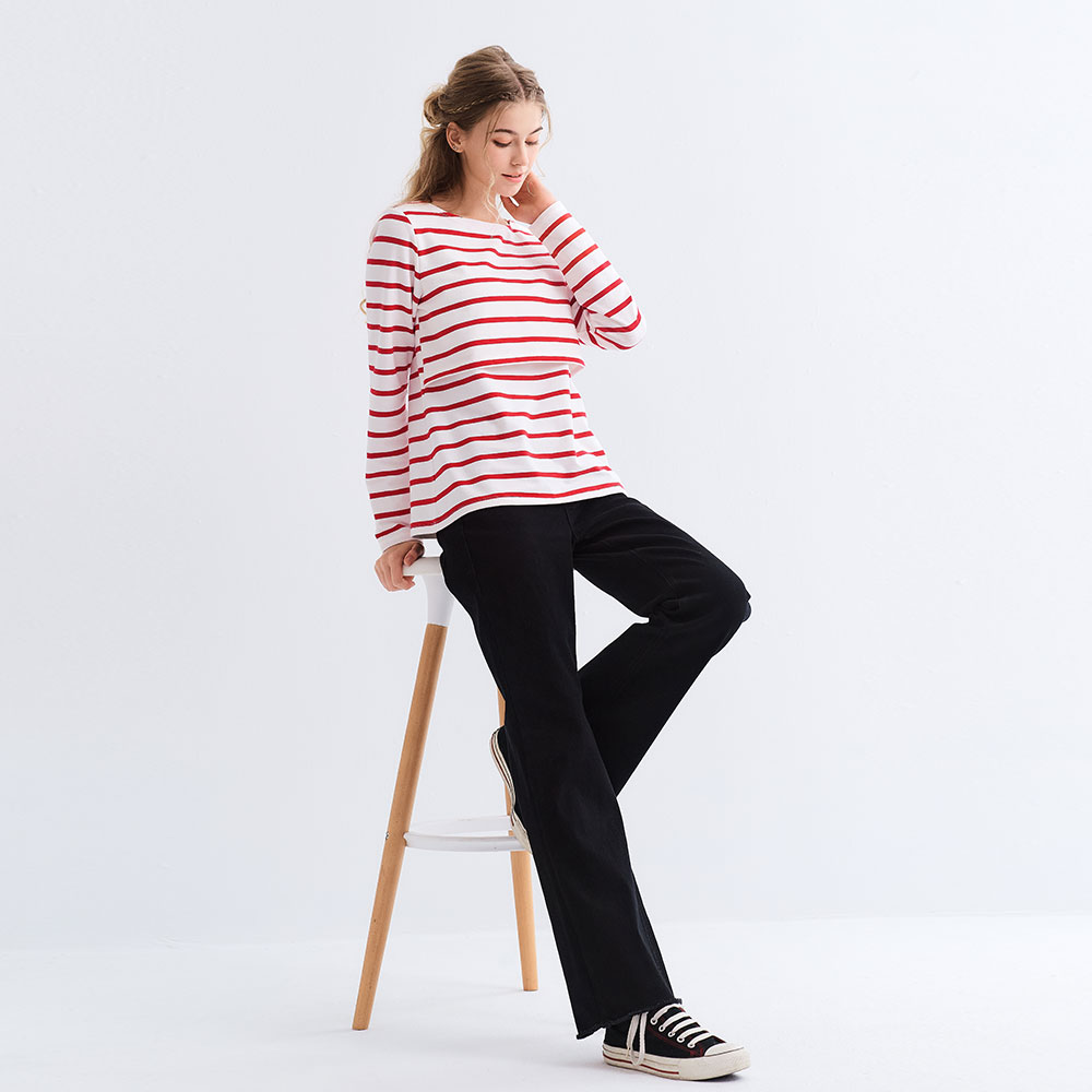 船領橫紋孕哺上衣