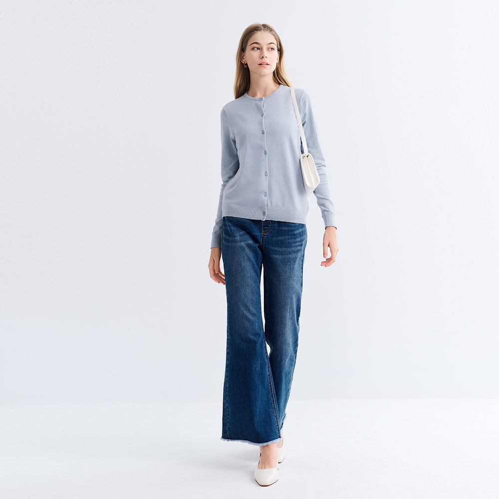 圓領開襟孕哺針織衫(兩穿)