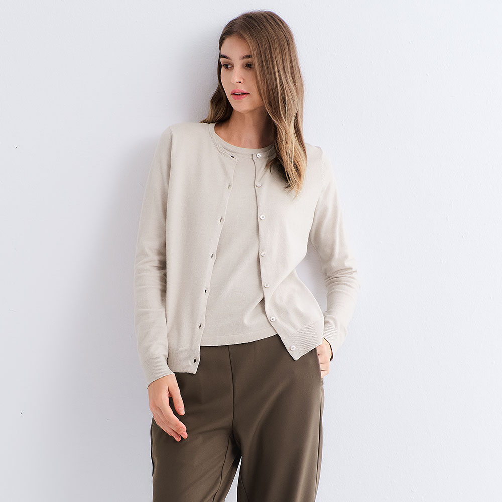 圓領開襟孕哺針織衫(兩穿)