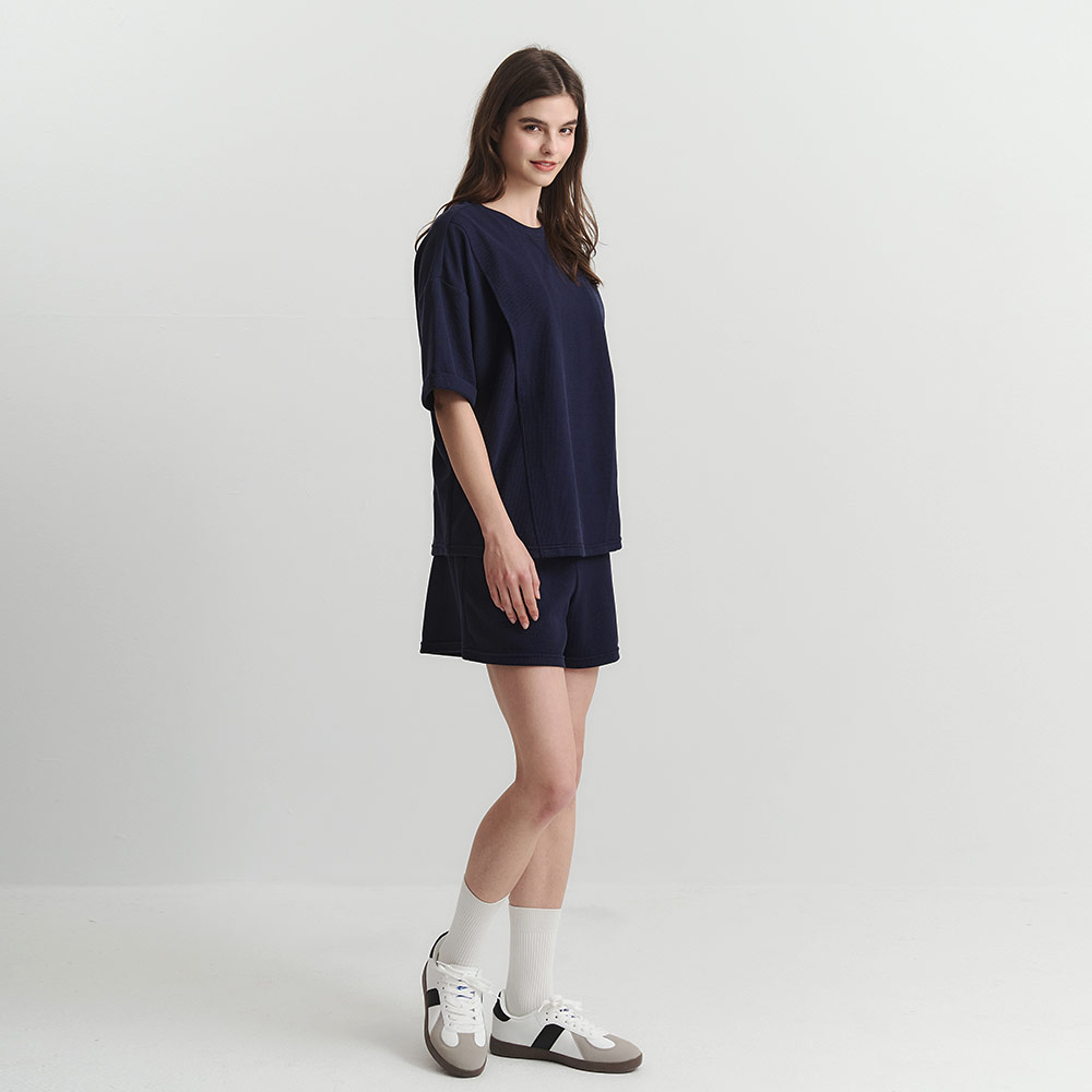 華夫格休閒寬版孕哺上衣