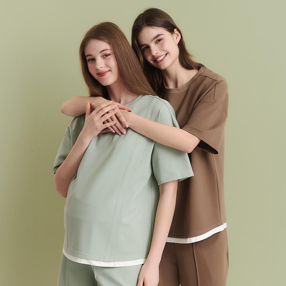 涼感休閒寬版孕哺上衣