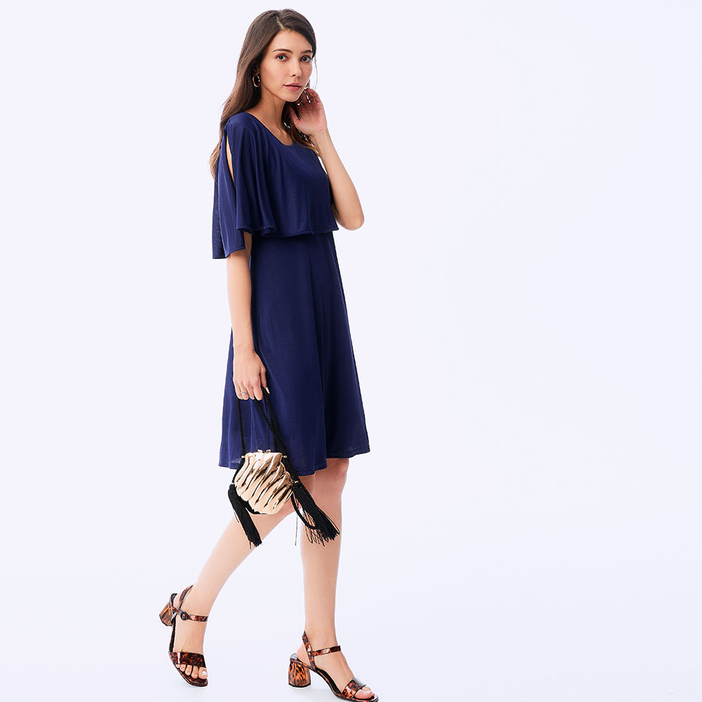 冰涼飄逸孕哺洋裝