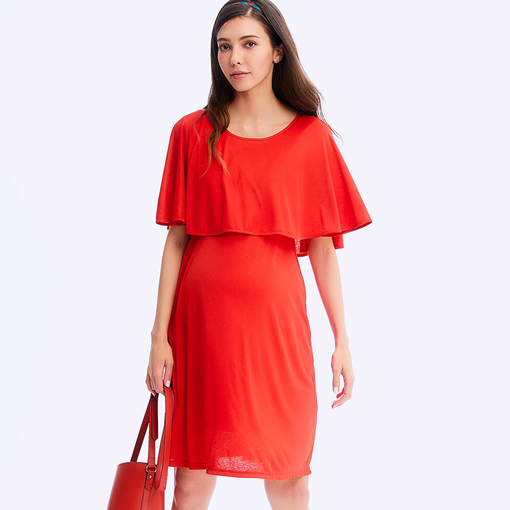 冰涼飄逸孕哺洋裝