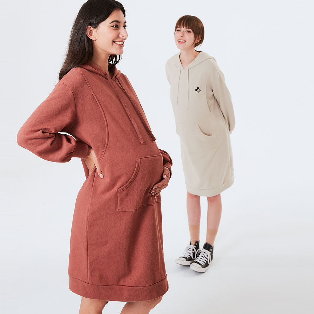 迪士尼米奇寬鬆連帽孕哺洋裝