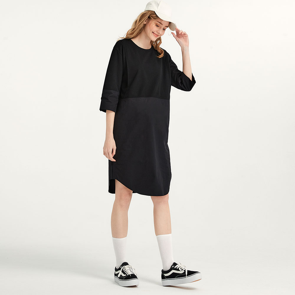 異材質拼接孕哺洋裝