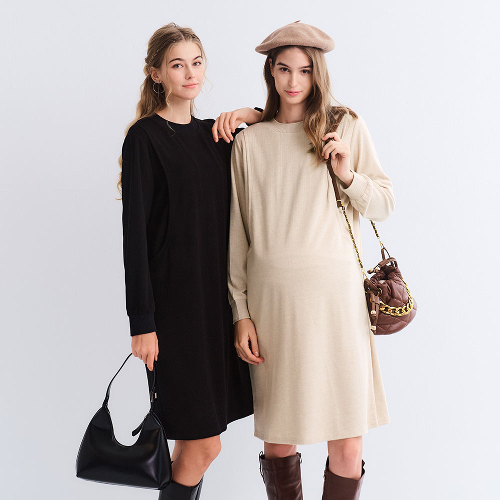 柔軟針織孕哺連身裙 柔軟針織孕哺連身裙