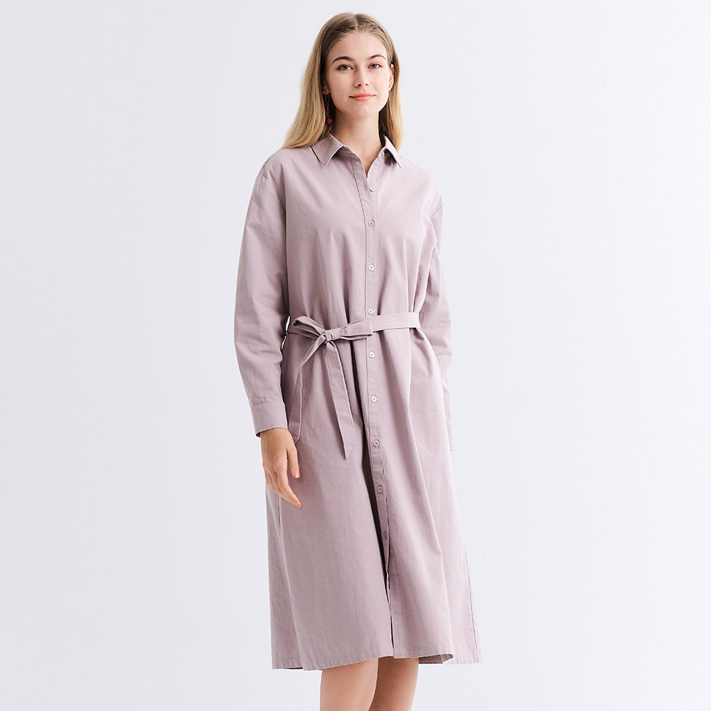 素雅襯衫綁帶孕哺洋裝(兩穿)