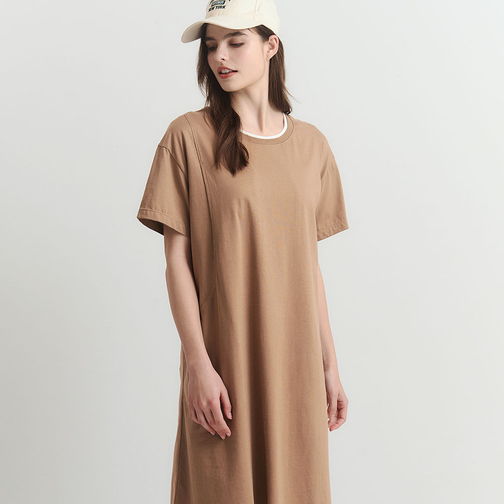 棉質假兩件孕哺洋裝