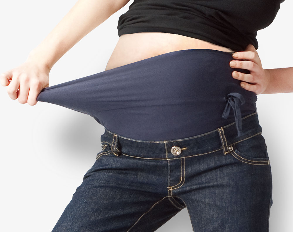 針織剪接牛仔孕婦裙