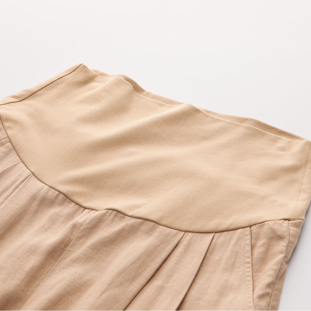 混麻垂墜孕婦寬褲