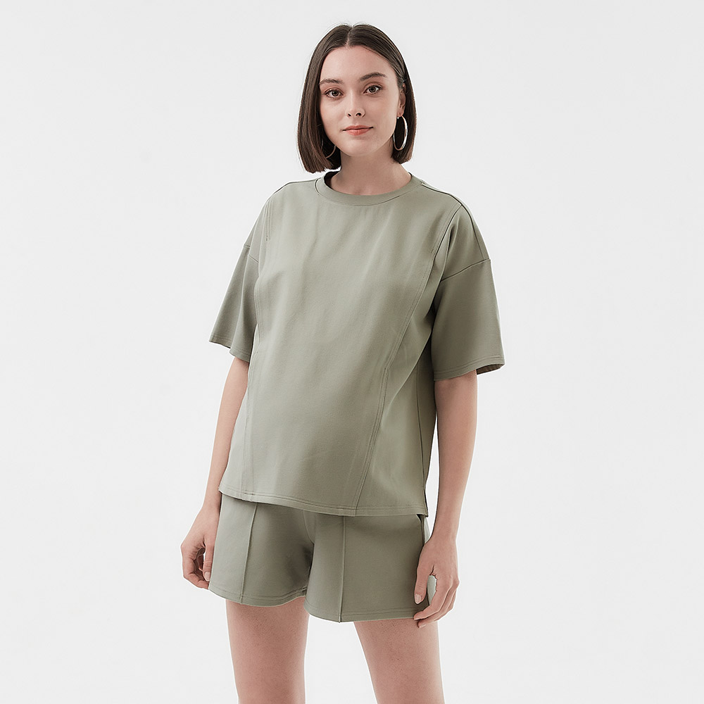 彈力壓線孕婦短褲