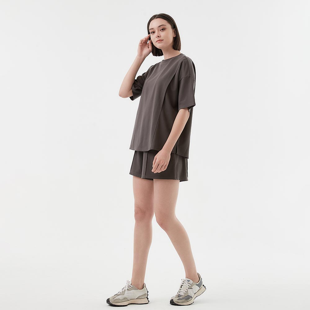 彈力壓線孕婦短褲