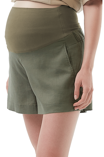 涼感麻料孕婦短褲