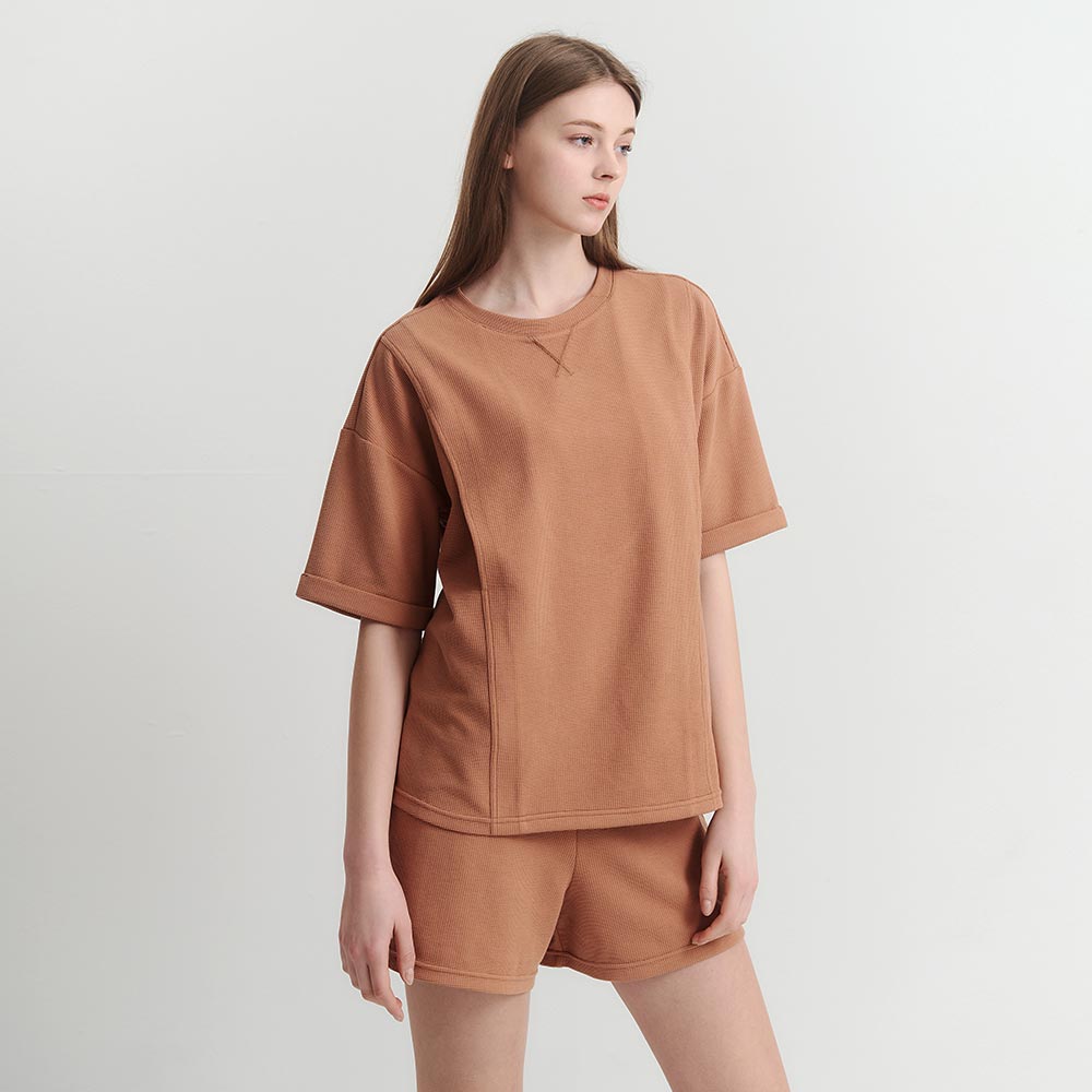 華夫格休閒孕婦短褲