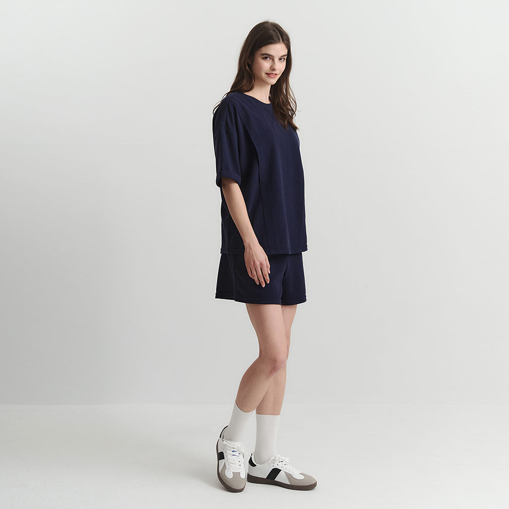 華夫格休閒孕婦短褲