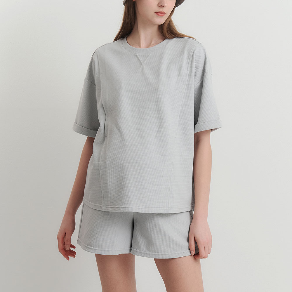 華夫格休閒孕婦短褲