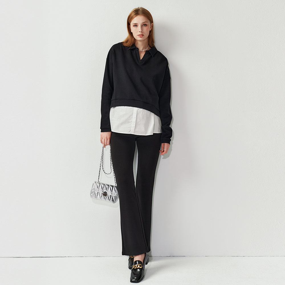 彈力喇叭緊身孕婦褲