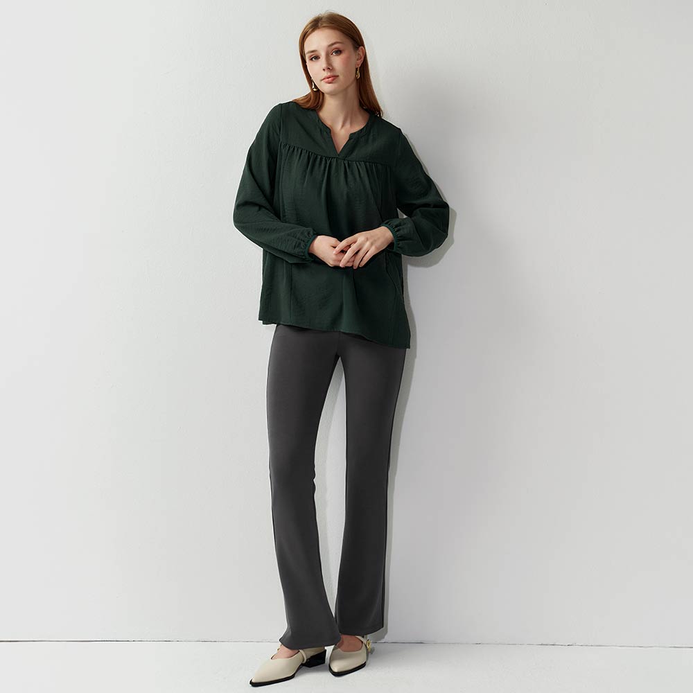 彈力喇叭緊身孕婦褲