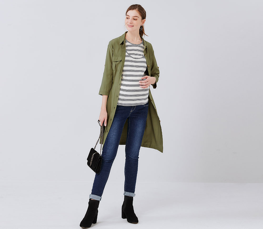 孕期彈力修身牛仔褲 孕期彈力修身牛仔褲