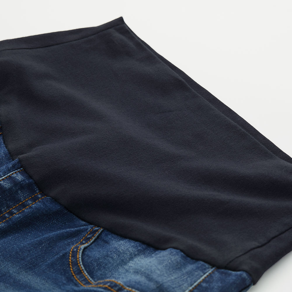 刷白窄管牛仔孕婦褲