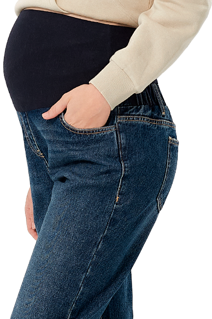 水洗錐形牛仔孕婦褲