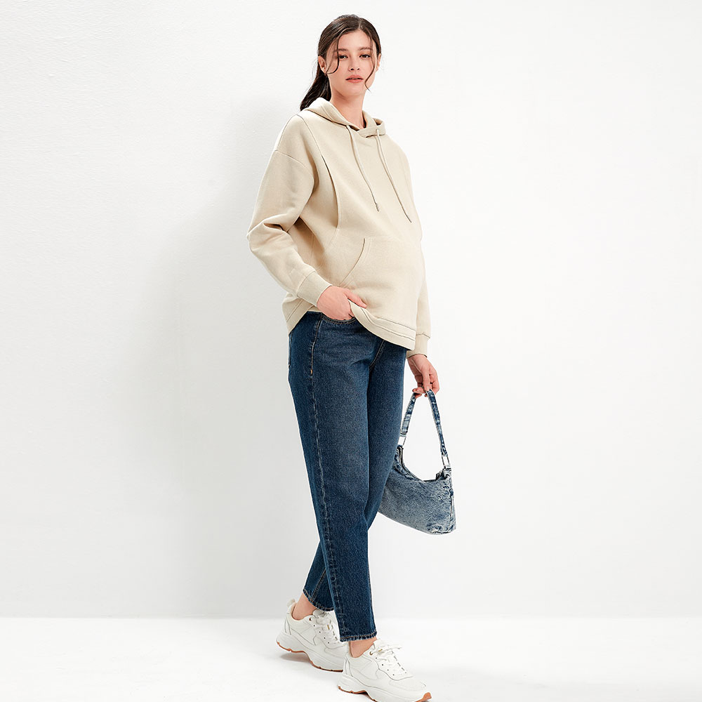 水洗錐形牛仔孕婦褲