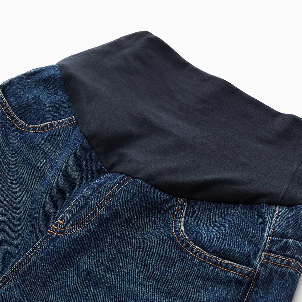 水洗錐形牛仔孕婦褲