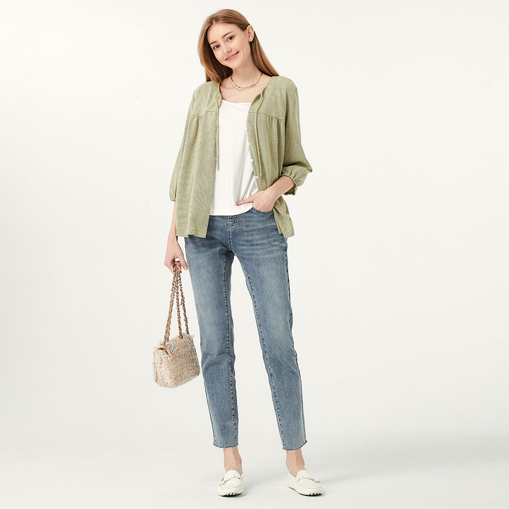 不收邊小直筒牛仔孕婦褲 不收邊小直筒牛仔孕婦褲