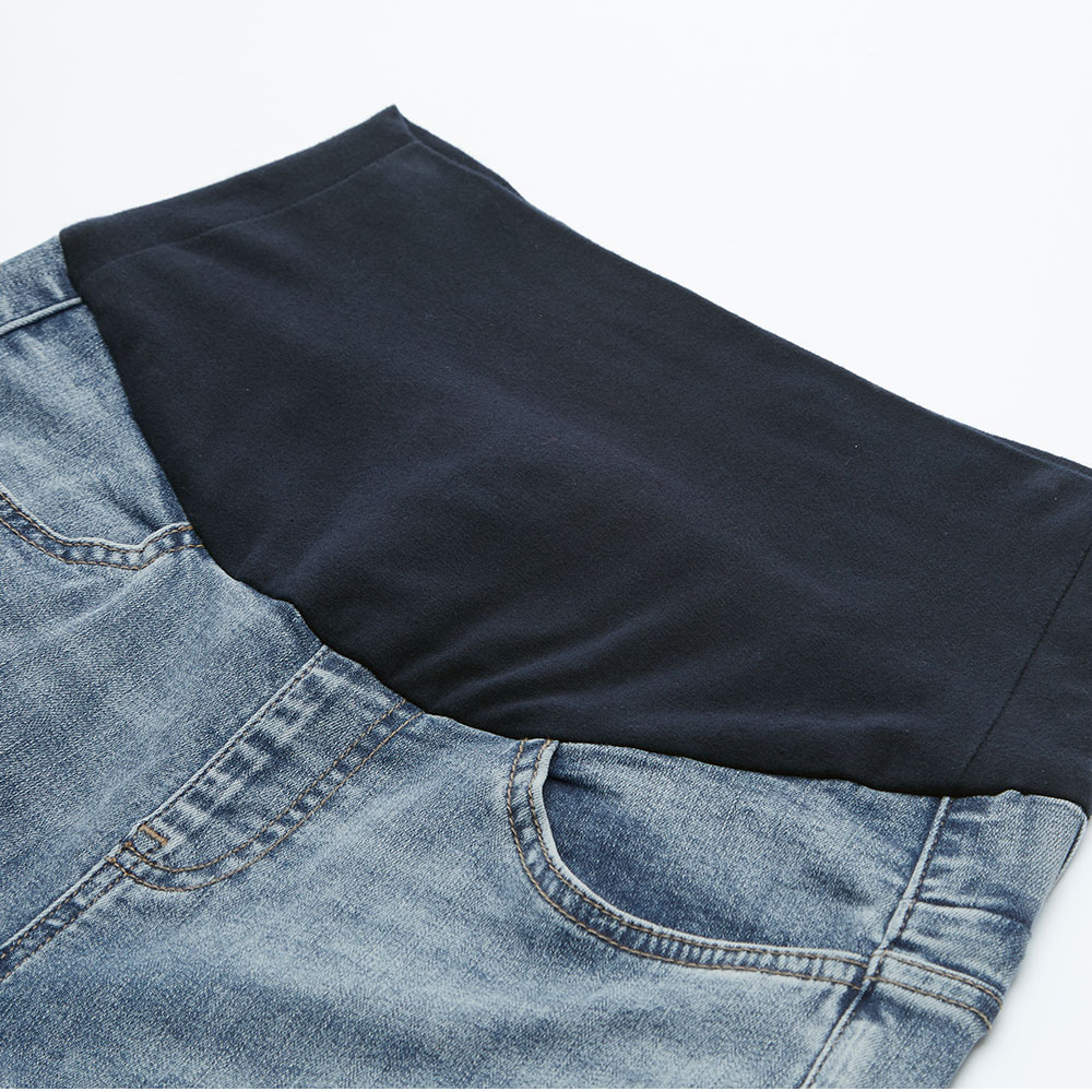 不收邊小直筒牛仔孕婦褲 不收邊小直筒牛仔孕婦褲