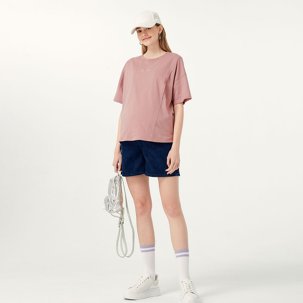 舒適A字牛仔孕婦短褲 舒適A字牛仔孕婦短褲